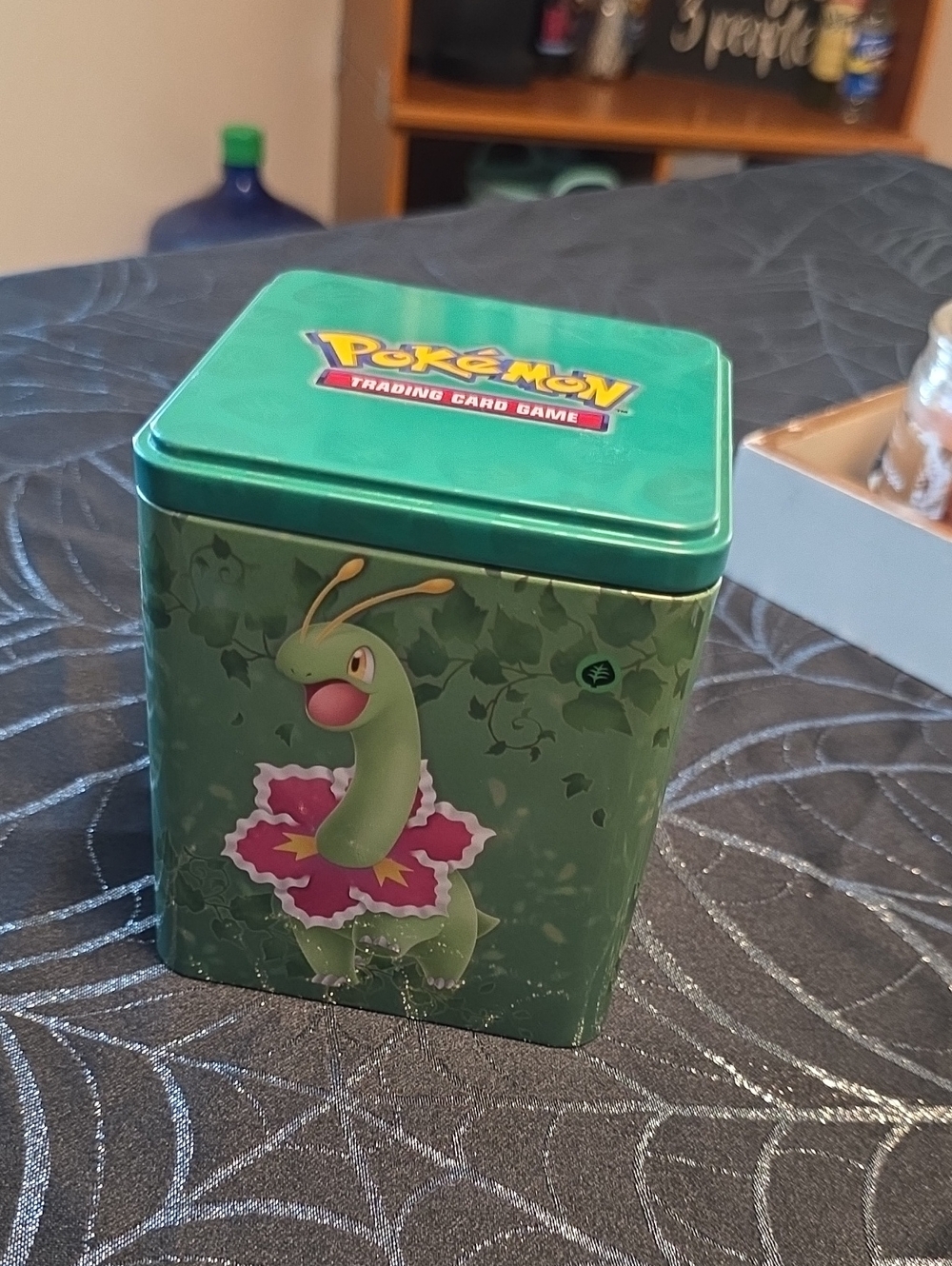 Pokémon TCG Stacking Tin featuring the character Meganium Collectible